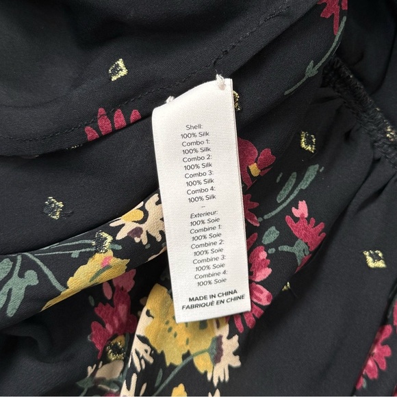 Cinq a Sept Black Floral Luna Sleeveless Ruffle Top Frayed Hem - Picture 4 of 7